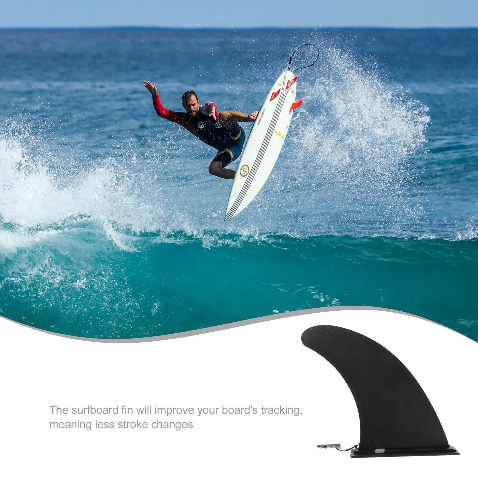 

2Pcs Sliding Large Surfboard Fins Plastic Wear Resistant Durable Adjustable 9Inches SUP Paddleboard Fin Tail Separator