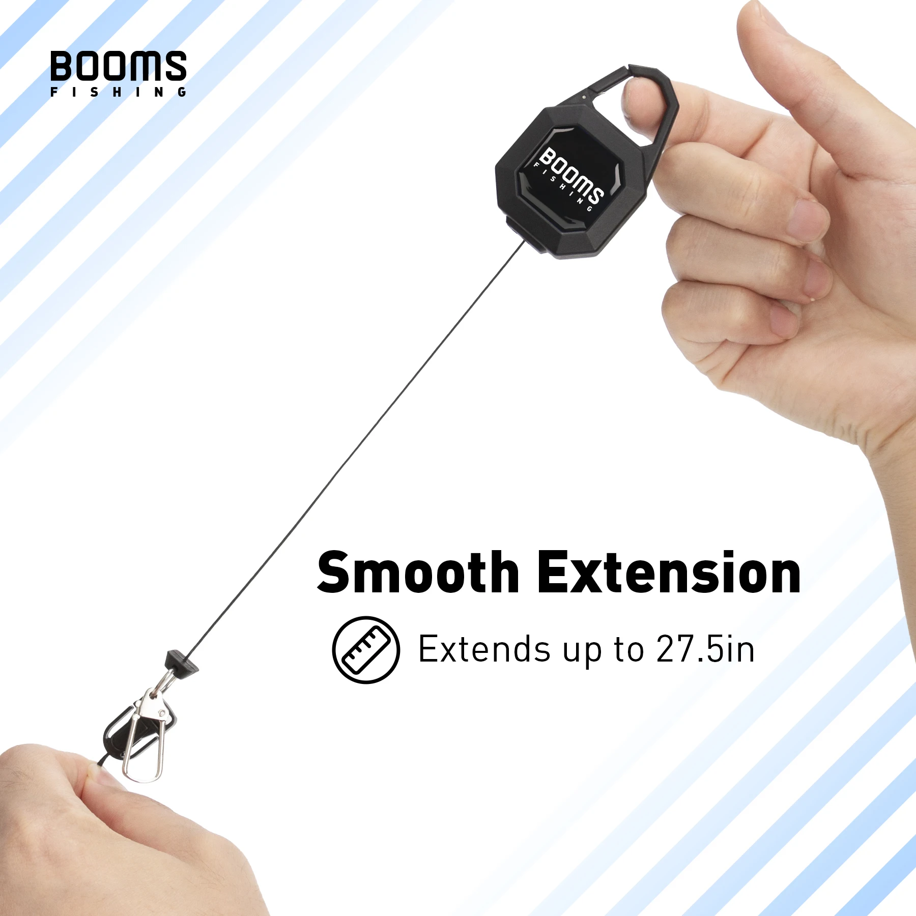 Booms Fishing Locking Retractable Keychain RG4 Fly Fishing Retractor Retractable Gear Tether Fishing Tools Accessories – Detail 3