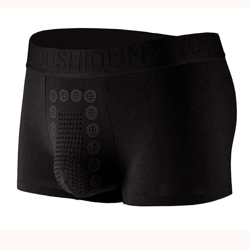 

Хлопковое бесшовное нижнее белье Boxy для мужчин, сексуальные U-образные выпуклые шорты-боксеры с частицами физического массажа, удобные дышащие трусики