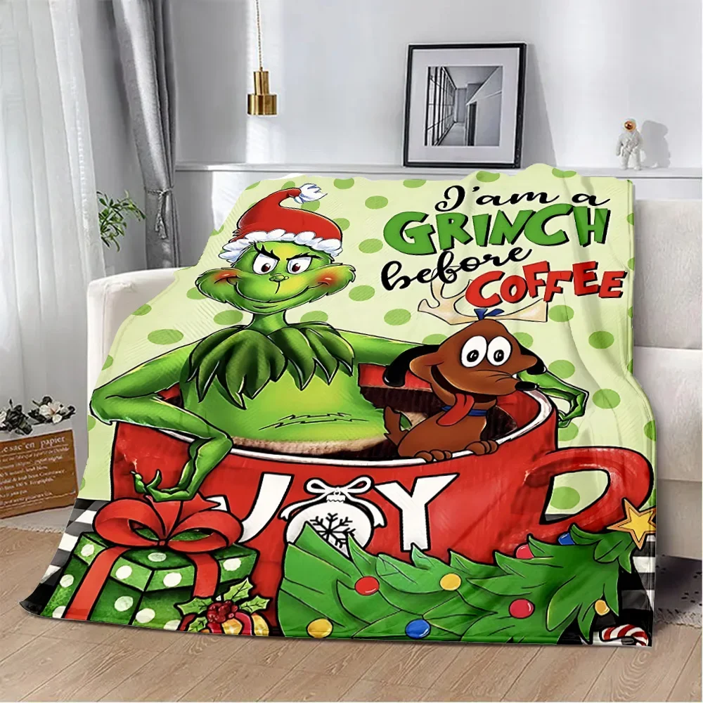 Christmas-Monsters S-StoleS G-GrincS Printed Blanket Picnic Blankets Warm Blanket Soft and Comfortable Blanket Home Travel