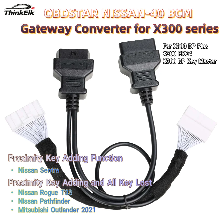 OBDSTAR Gateway Converter For NISSAN-40 BCM 40Pin Programming Cable for Nissan Proximity Key Add for X300 Series DP Key Master