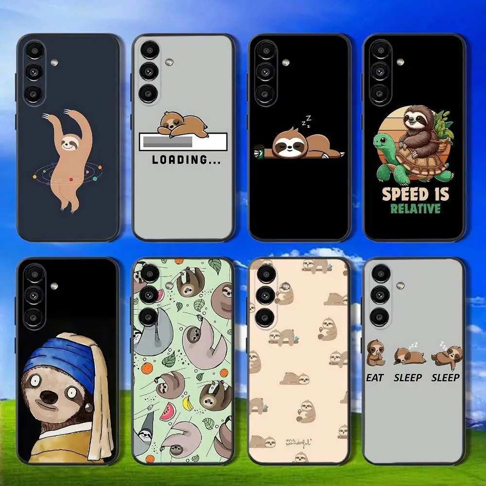 

Cute Animal Sloth Phone Case For Samsung Galaxy A13,A21s,A22,A31,A32,A52,A53,A71,A80,Soft Black Shell