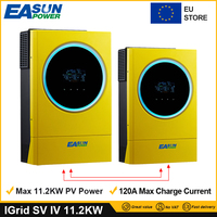 EASUN POWER Hybrid Solar Inverter 11.2KW 230vac MPPT 120A Solar Charger PV Input 2*6000W 450vdc LED Ring Lights Touchable Button