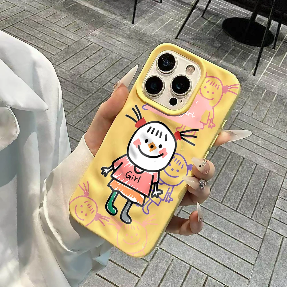 Koreanisches Niedliches Mädchen-Linien-Design Weiche Silikon-Handyhülle für iPhone 17 16 15 14 13 12 11 Pro Max 14 Plus 17Air Falten-Wellen-Design – Detail 5