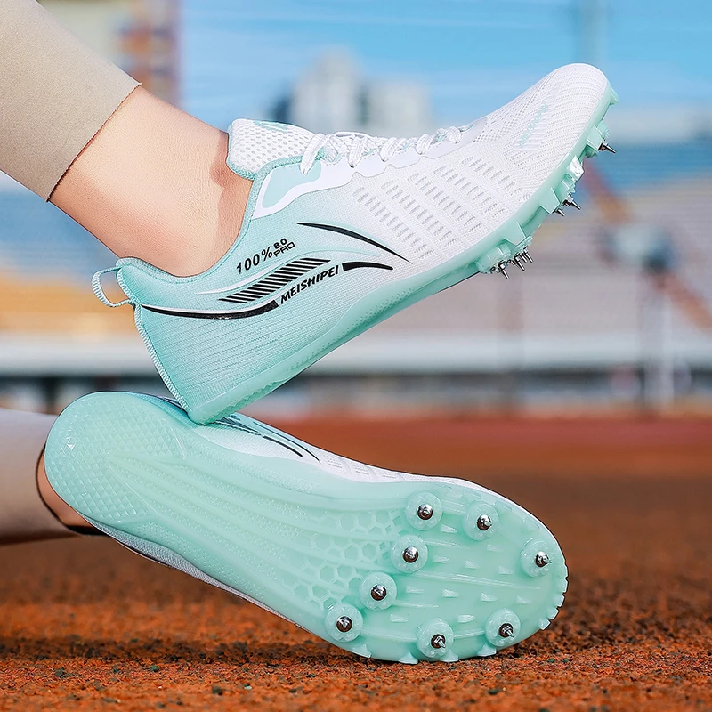 Women Men Running Track Spike Long Jump Light Weight Field Professional Athletic Sprint Shoes Non Slip Nails Race Racing Match