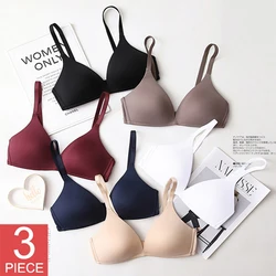 3 PCS/Set Women's Seamless Push-up Bra Sexy Lingerie Three-quarter A B Cup Underwear No Wire Brassiere Bralette Breathable Bras