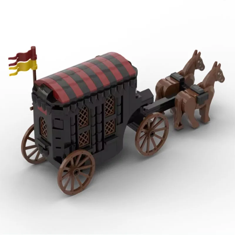 Spot MOC-127645 310 pz piccole particelle assemblaggio blocchi di costruzione castello medievale decorazione carrello modello giocattolo