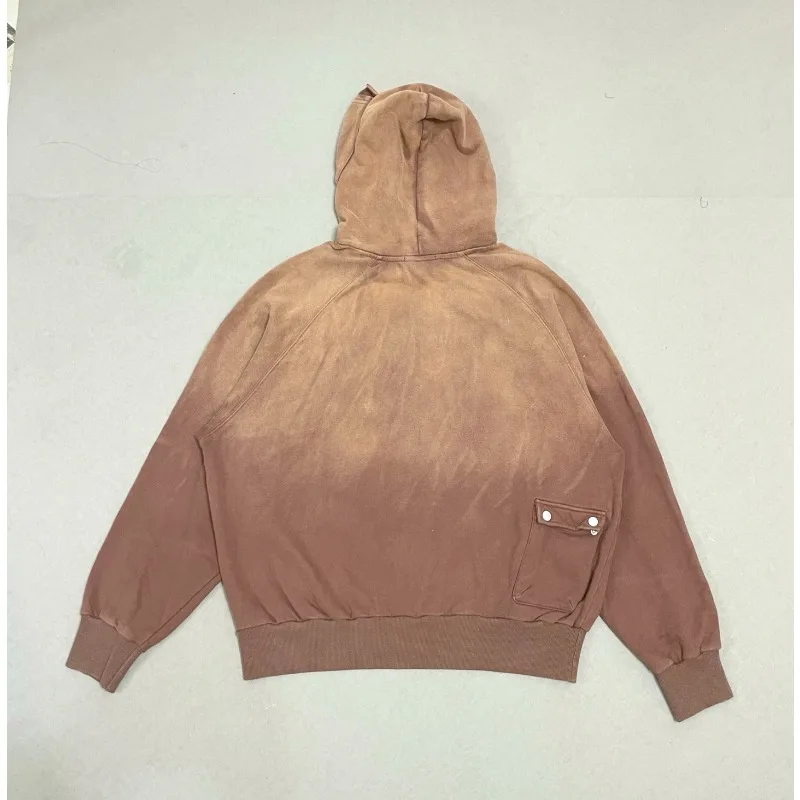 Top Quality Satoshi Nakamoto Men Women Gradient Washed Multi Pocket Vintage Streetwear Hoodie Men's Clothing