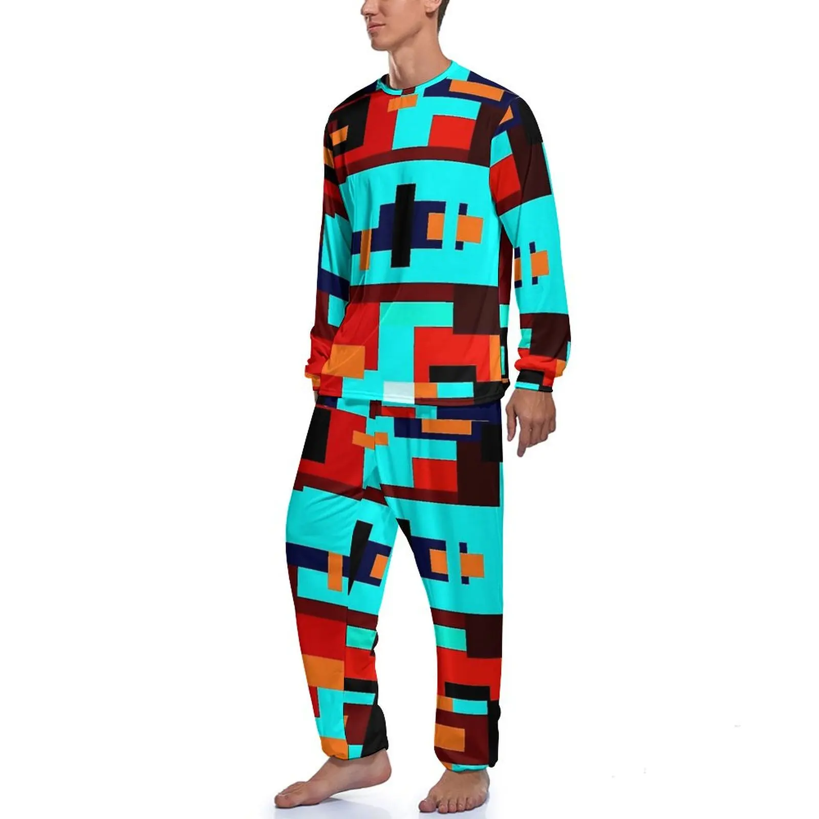 Ensemble de pyjama 2 pièces à manches longues pour hommes, vêtements de nuit mignons, vêtements de nuit à paillettes, XPop Art, graphiques de nuit, documents d'abonnés, printemps