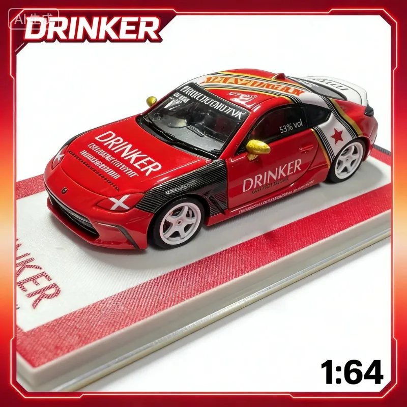 

Caiyi Art Not Drunk 1:64, лимитированная серия для выставки, модель автомобиля из литого сплава, коллекционная модель для взрослых, праздничный подарок.