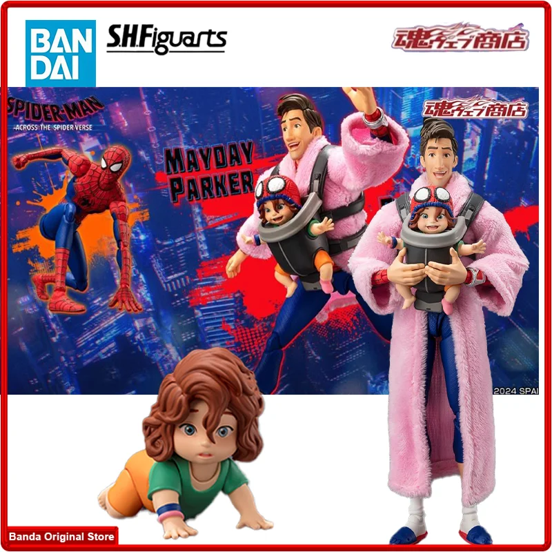 100% In Stock Original Bandai S.H.Figuarts SHF Peter B Parker Mayday Parker Spider Man Across the Spider Verse Anime Model Toys