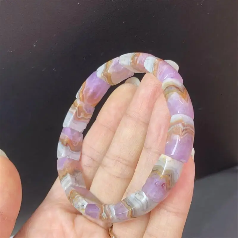 10X16MM Natural Auralite Agate Bangle Yoga Reiki Healing Fengshui Stretch Bangles Female Holiday Gift 1PCS