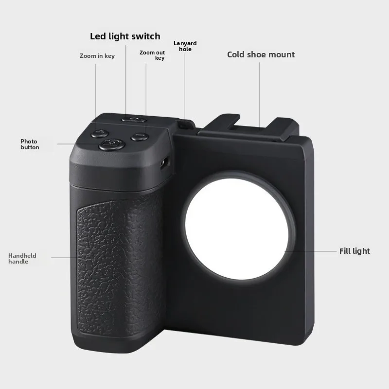 With Bluetooth Remote Shutter Fill Light Lamp for IPhone for Android Phone Stabilizer New Smartphone Handheld Selfie BoosterGrip