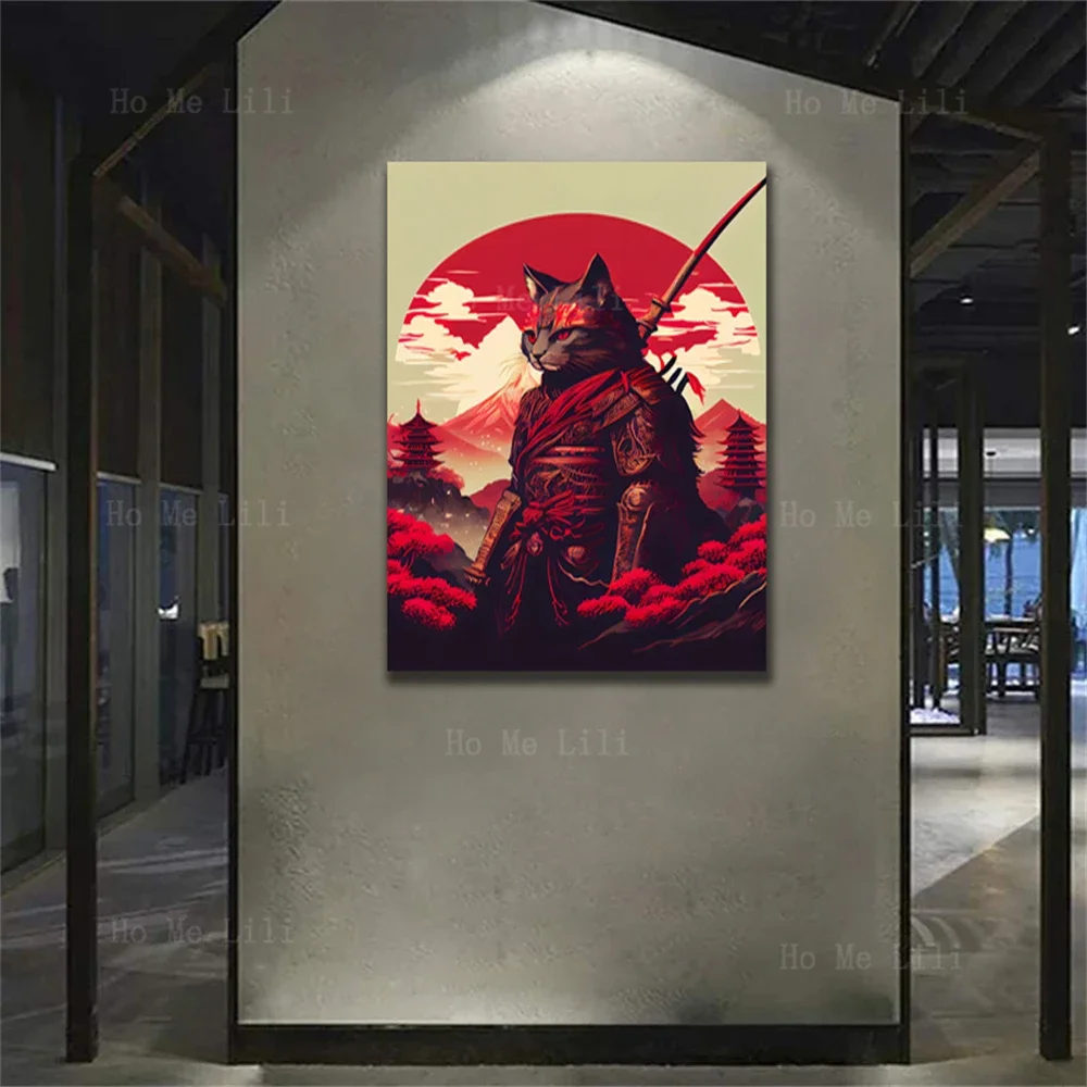 Cat Warrior Anime Style Who Wears Armor When Animals Have Kung Fu The Living Room Wall Is Decorated With Art