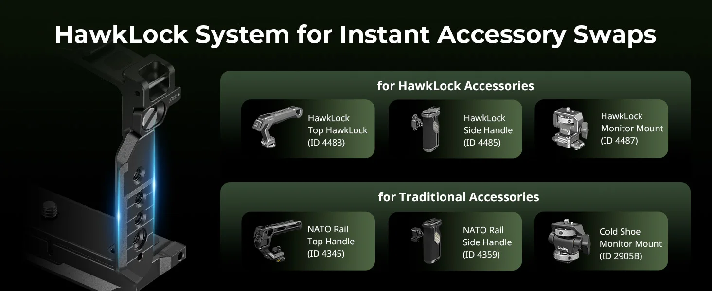 SmallRig A7R VI "HawkLock" Schnellwechselkäfig für Sony Alpha 7R VI mit 1/4"-20 Gewinde-Kaltfassung für Griffe, Monitore und Halterungen 6702 – Detail 5