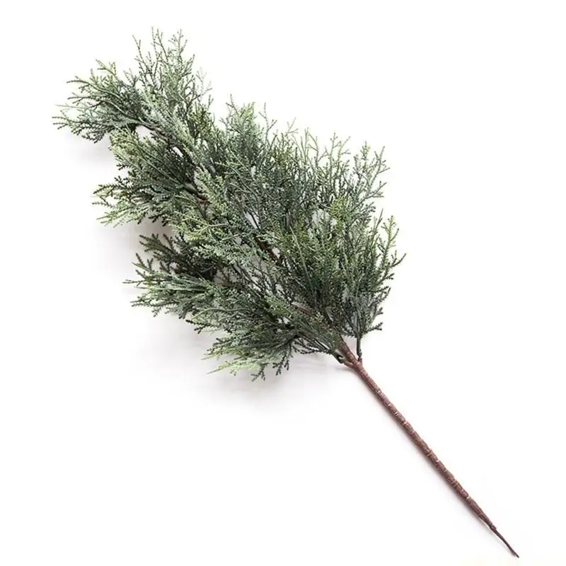 QX2E Christmas Artificial Leaves Simulation Pine Tree Branch for DIY Flower Arrangement Home Christmas Festival Party Decoration