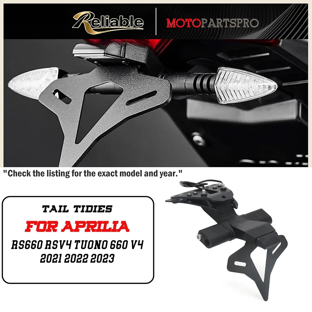 

For Aprilia RS660 RSV4 Tuono 660 V4 2021 2022 2023 Motorcycle Rear Short Tail Stock License Plate Holder Tailstock Frame Bracket