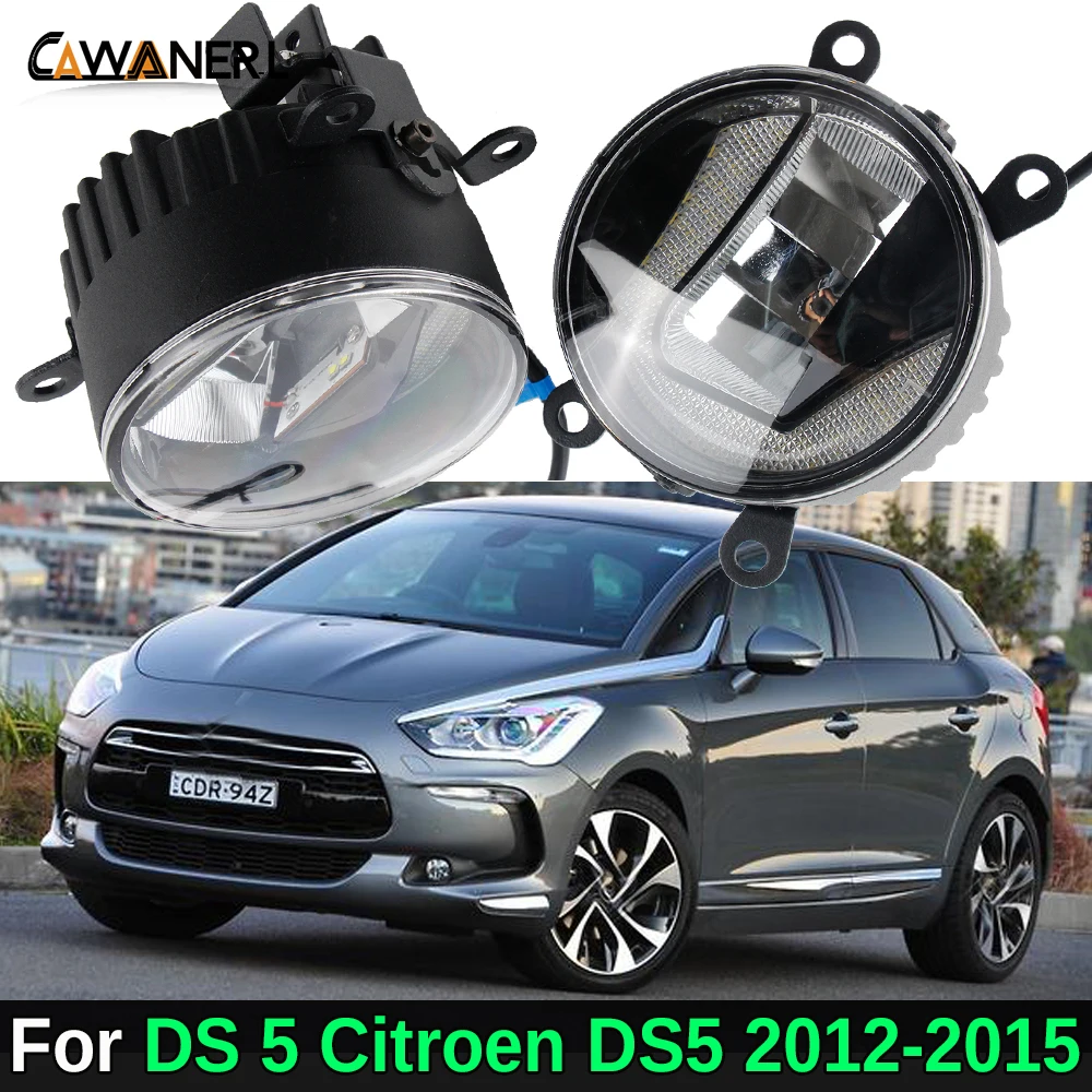 

1 Pair 30W Car Right + Left LED Fog Light Assembly + DRL Daytime Running Lamp 12V For DS 5 Citroen DS5 2012 2013 2014 2015