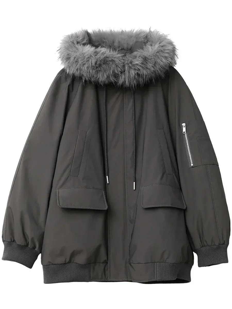 CHIC VEN Vrouwen Parka Losse Nieuwe Losse Kapmantel Werkkleding Vrouwelijke Jas Kantoor Dame Kleding Warme Dikke Herfst Winter 2024