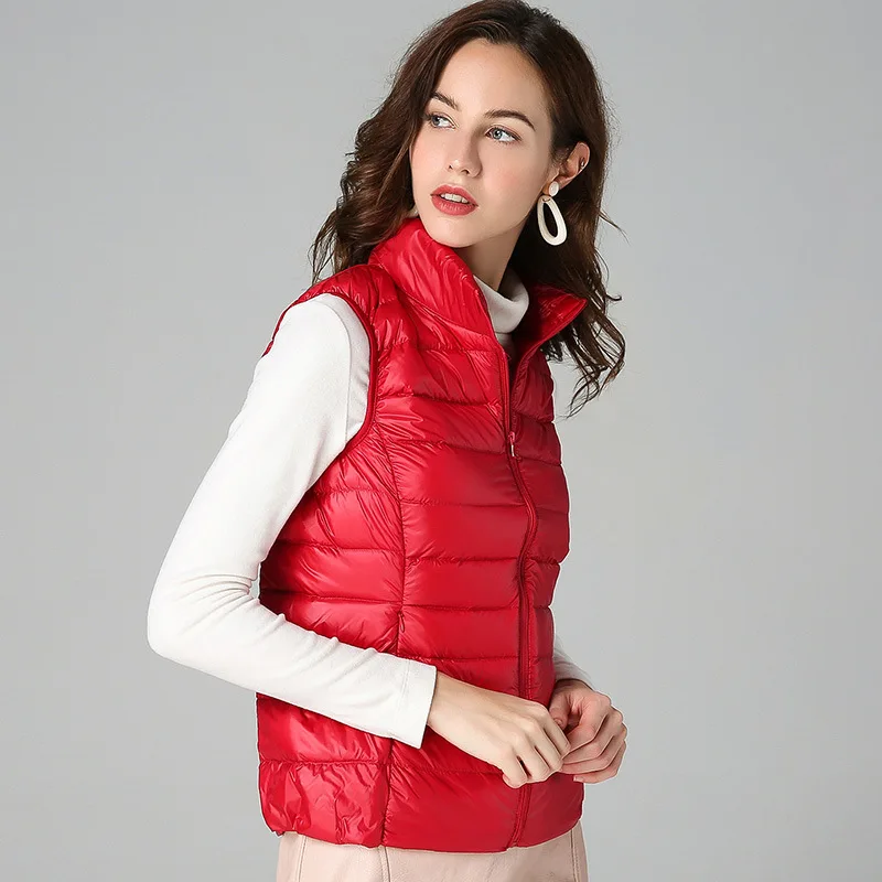 Women Sleeveless Vest Jackets Winter Fashion Male Cotton-Padded Vest Coats women Stand Collar Warm Waistcoats Clothing