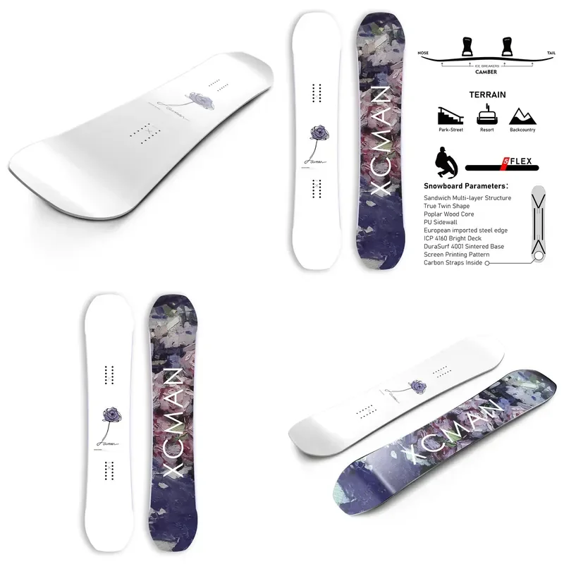 XCMAN Best Beginner Adults Camber True Twin Snowboard for All Terrain with Durable Construction
