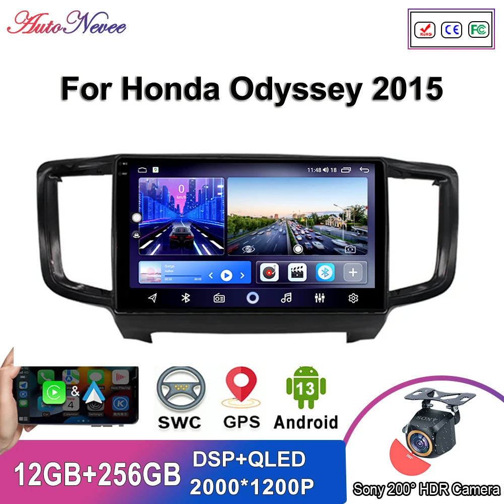 

Автомобильный DVD-плеер на Android для Honda Odyssey 2015, мультимедийный проигрыватель No 2din, DVD, автомагнитола, стерео, сенсорный экран, высокая производительность, HDR, 5K