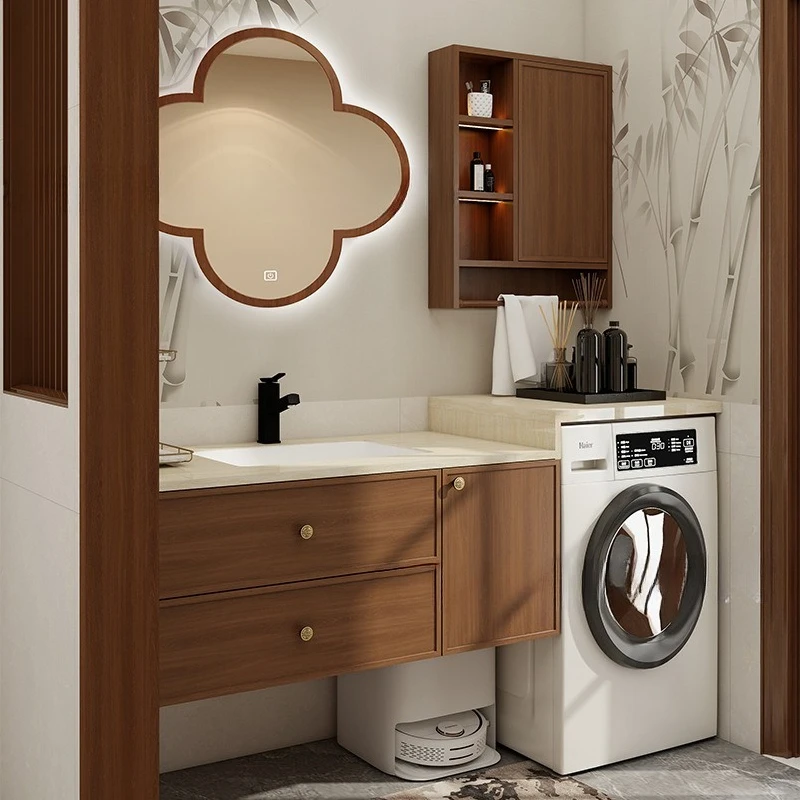 

Toilet Washing Machine Integrated Cabinet Song's Aesthetics Bathroom Cabinet Combination Slate Washbasin Cabinet Smart