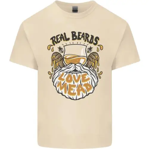 

Real Beards Love Mead Funny Beer Alcohol Mens Cotton T-Shirt Tee Top