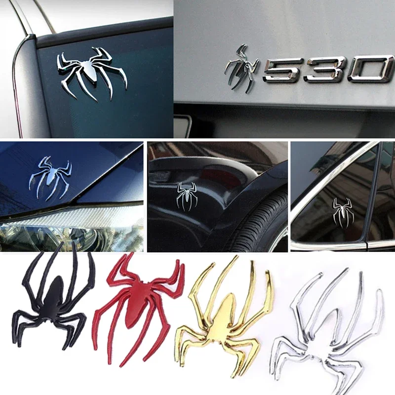 3D Car Stickers Metal 3D Spider Car Logo Gold/Silver Car Styling Accessories Metal Sticker Chrome Spider Badge Emblem Decorate