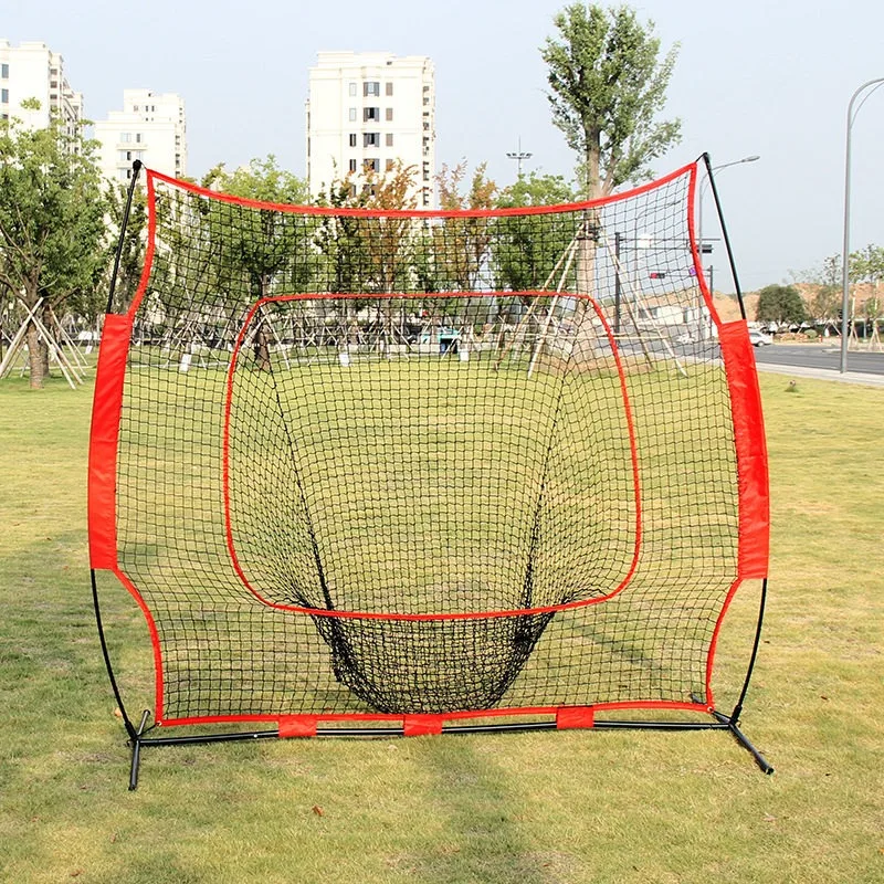 Baseball Training Net, Batting Practice Net with Strike Zone and Hitting Tee for Pitching Training