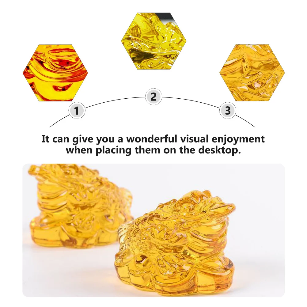 

1Pcs Golden Toad Adornment Glass Statue Desktop Decoration Office Home Ornament Wealth Sculpture Toad Ornament