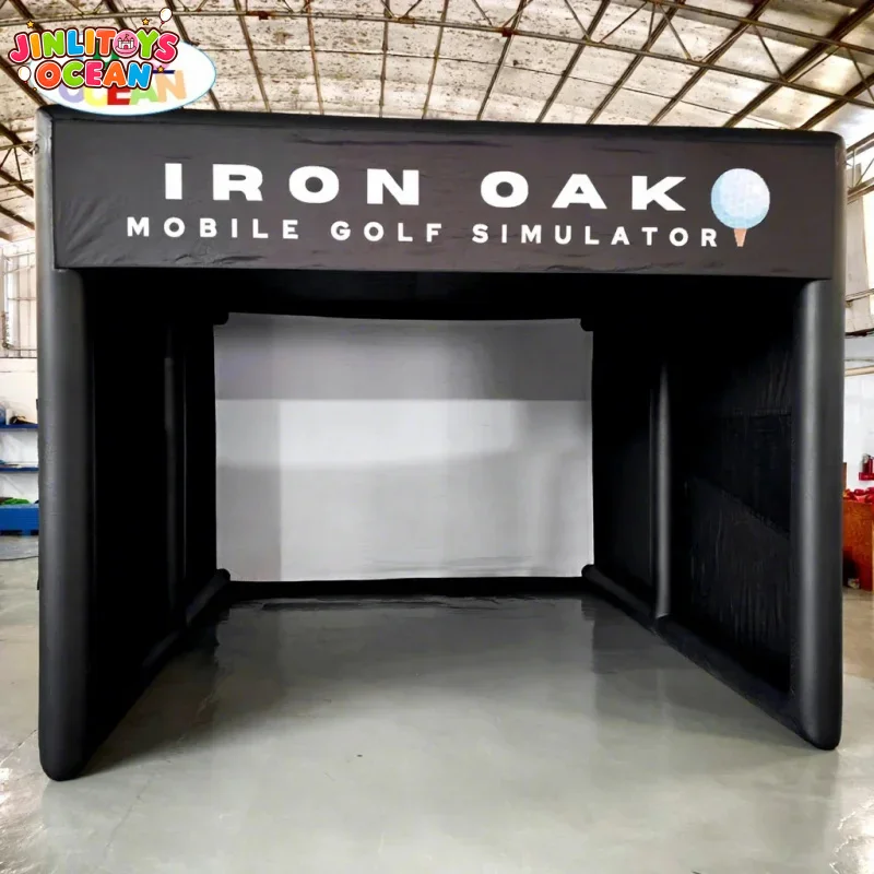 Inflatable Golf Simulator Enclosure Portable Golf Simulator Tent with Projection Screen for Indoor Outdoor Golf Training