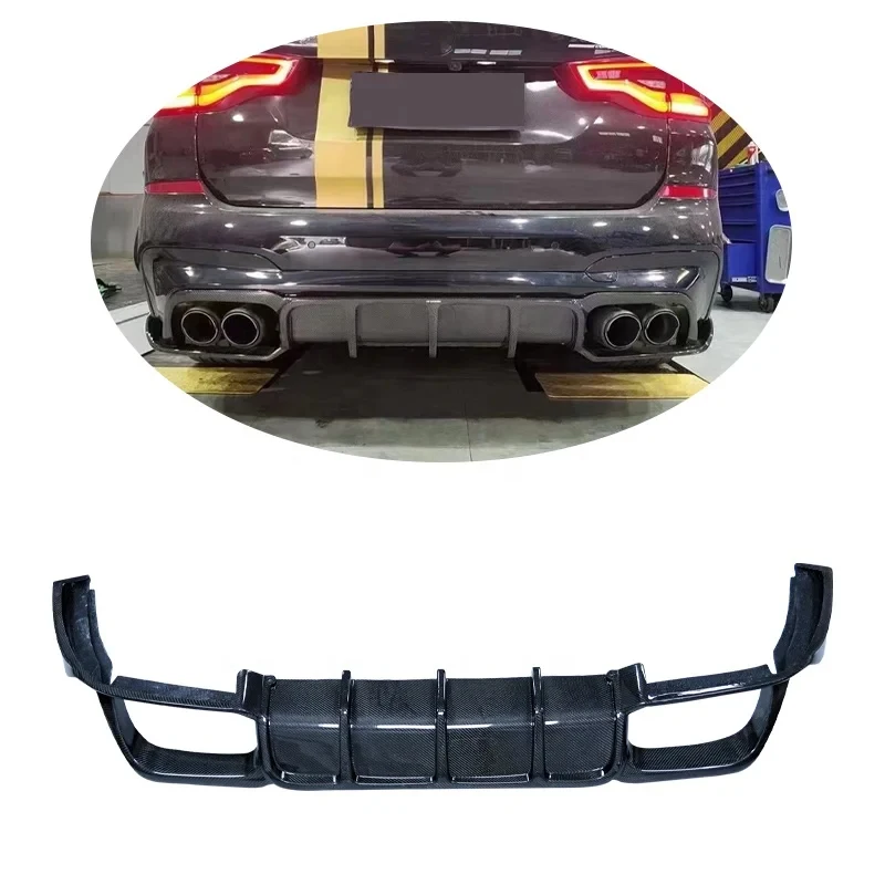 

2019-2022 Auto Rear Lip Spoiler Carbon Fiber Rear Bumper Diffuser Kit