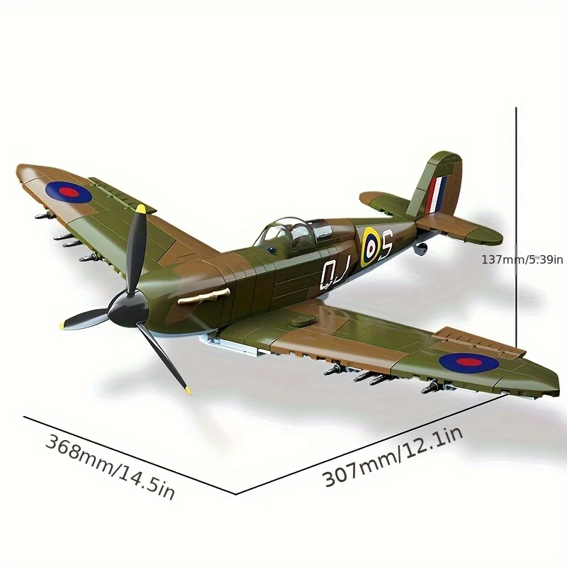 ยัค-1 เครื่องบินรบสงครามโลกครั้งที่สองเครื่องบินทิ้งระเบิดเก่าประกอบบล็อกอาคารเด็กของเล่นเครื่องบินรบ 3D สเตอริโอรุ่นเครื่องประดับ