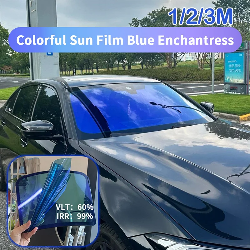 

1/2/3M Colorful Solar Film Blue Enchantress Chameleon Car Windshield Tinted Film 60% Visible Light Car Side Window Solar Film