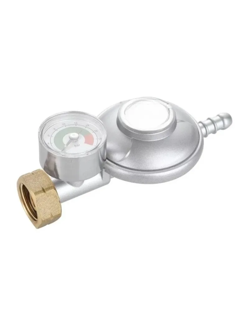 Low pressure gas regulator with pressure gauge for household camping or portable use