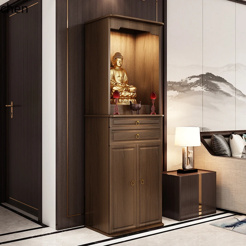 ZML الخشب الصلب ضريح بوذي إله الثروة خزانة لطاولة تمثال بوذا المنزلي غرفة المعيشة طاولة قوانيين للطاولة #2