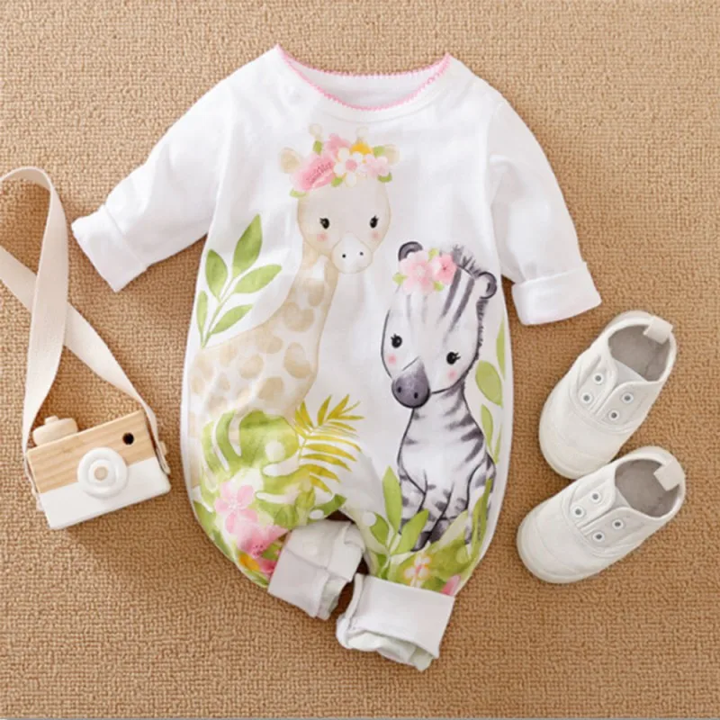 

Newborn Rompers Giraffe Infant Jumpsuits Animal Rompers Fall Jumpsuit Costume Cow Organic Cotton Overalls Cute Baby