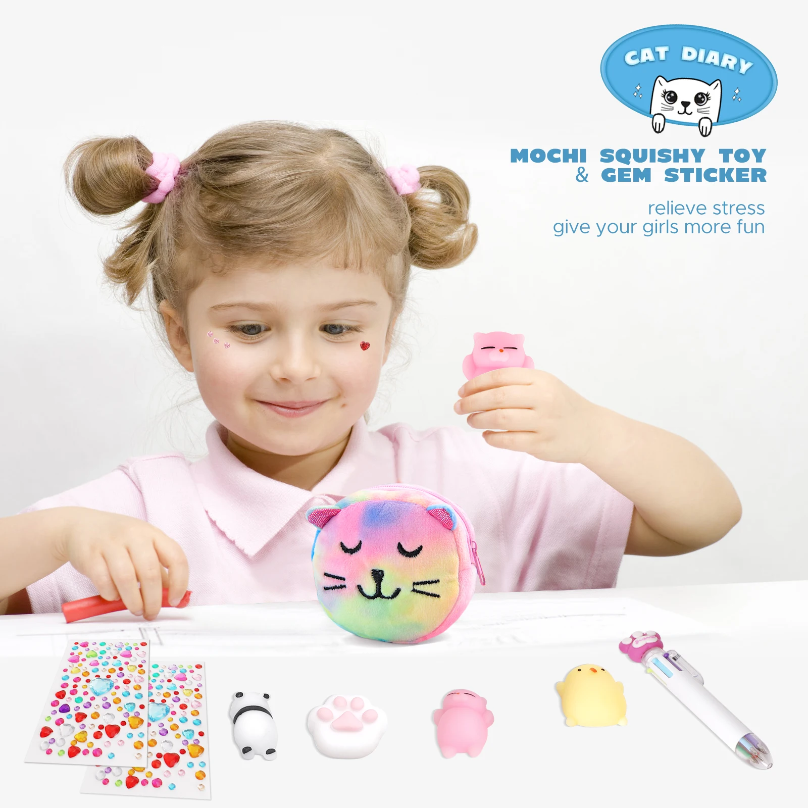 Lindo diario de gato de peluche con cerradura y llave para niños niñas regalo perro animales diario cuaderno estudiante escuela papelería A5 Bloc de