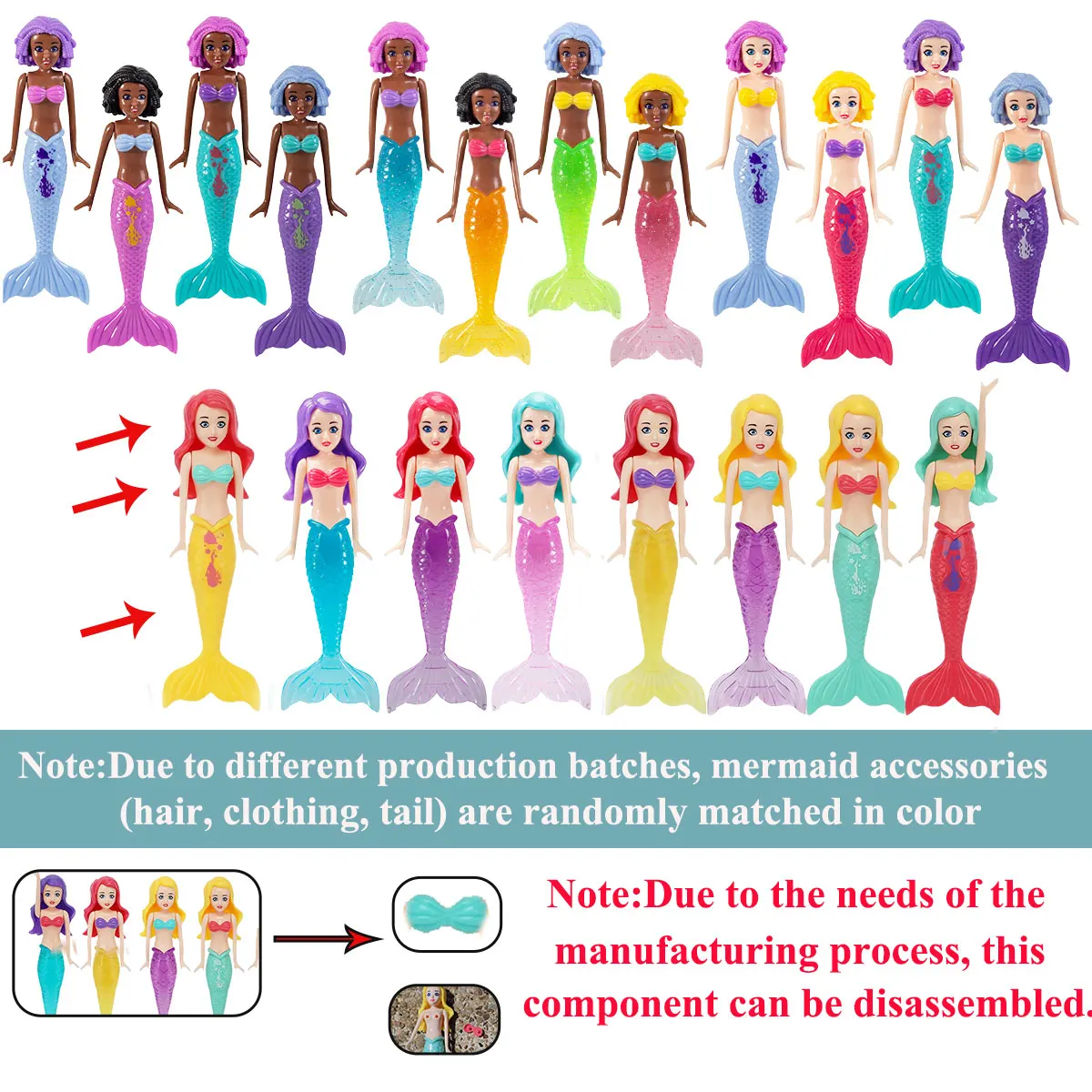 New Mermaid Dive Toys 2/3/4 PCS Colorful Bath Toy Play in Water Pool Float Toys 2 Rising Modes Games for Toddlers Children Gift