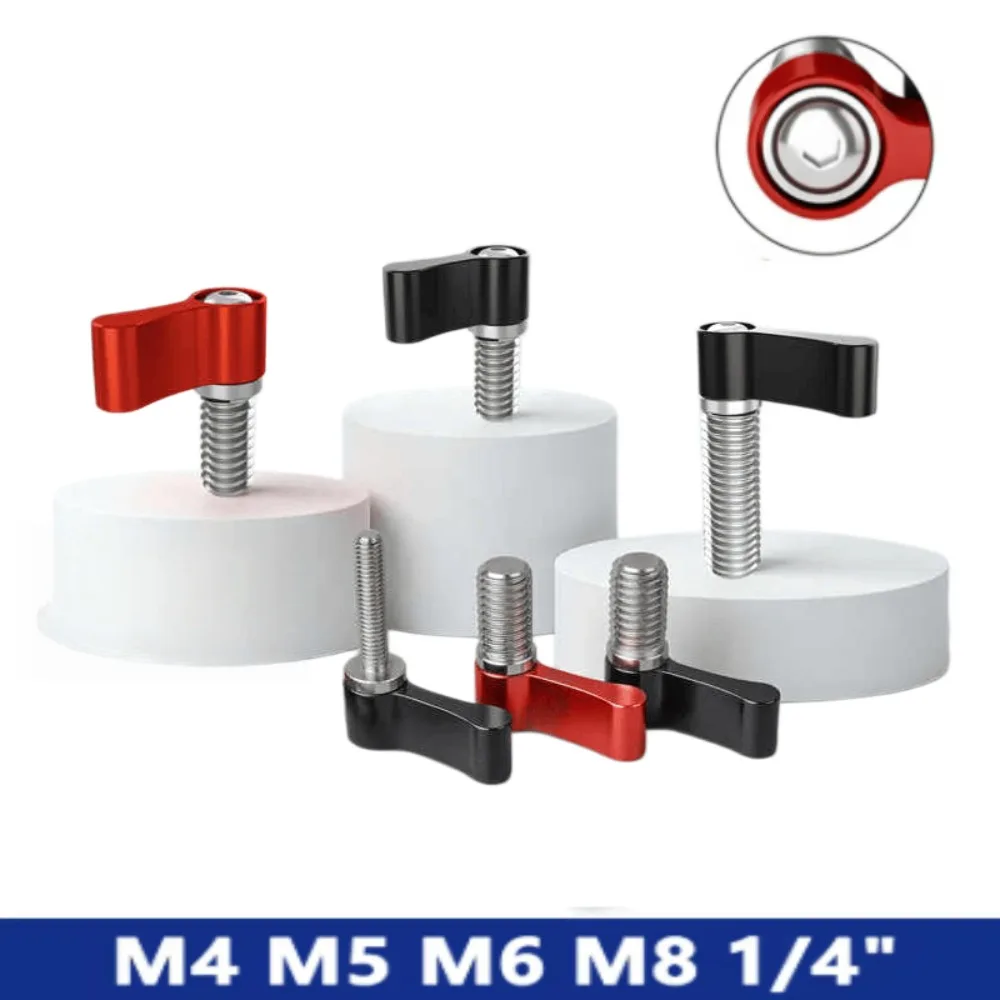 1/10Pcs M4-M8 L-Shape Thumb Screws Aluminum Knob for SLR Rail Rod Slider Camera Rig Adjustable Handle Tighten Screw
