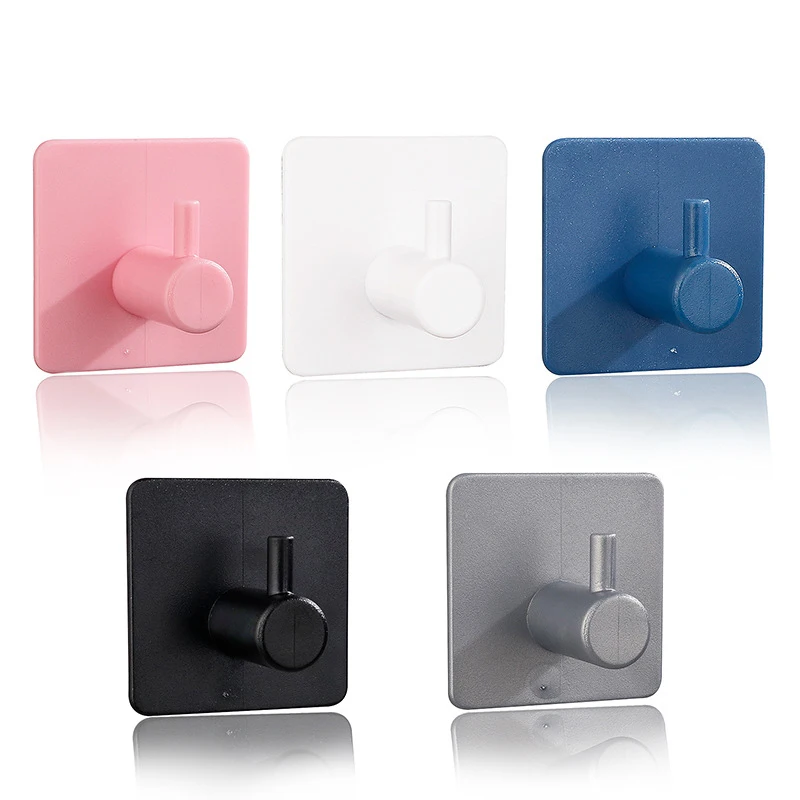 

4PCS Adhesive Wall Hooks for Hanging, Removable Hooks, Plastic Sticky Hangers, Hooks for Home Kitchen Bathroom Bedroom Office