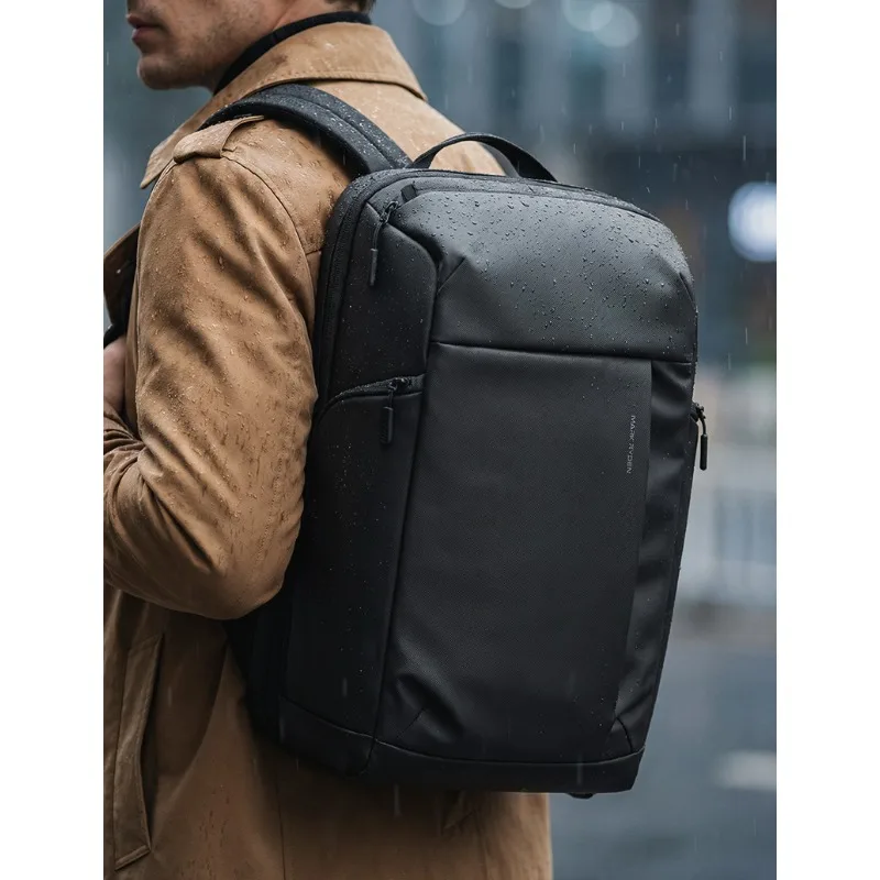 Marco Leiden Men's Business Backpack Anti-Theft Zipper Laptop Bag with Large Capacity for Business Trips and Travel USB Charging