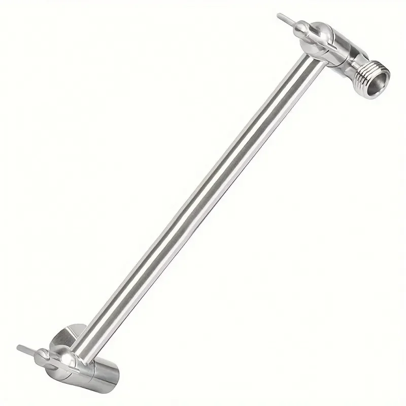 11-Inch Adjustable Shower Arm Extension - Stainless Steel with Durable Joint, Leak-Free, Easy Install