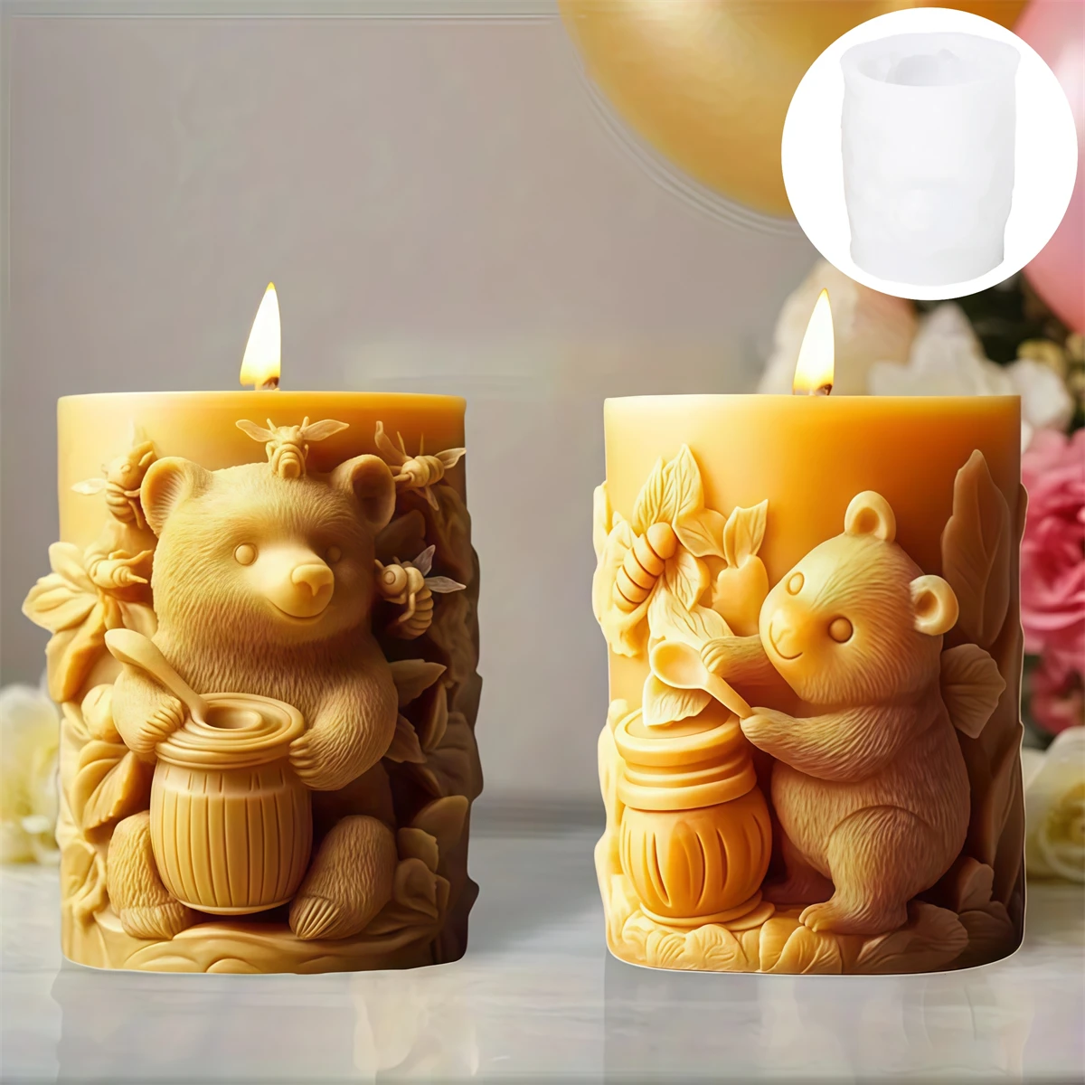 3D Honey Bear Candl…