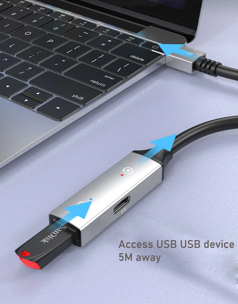 5M/10M USB 3.0 Active Extension Cable with Booster Active USB 3.0 Extender Cable USB 3.0 Extension Cord Male to Female