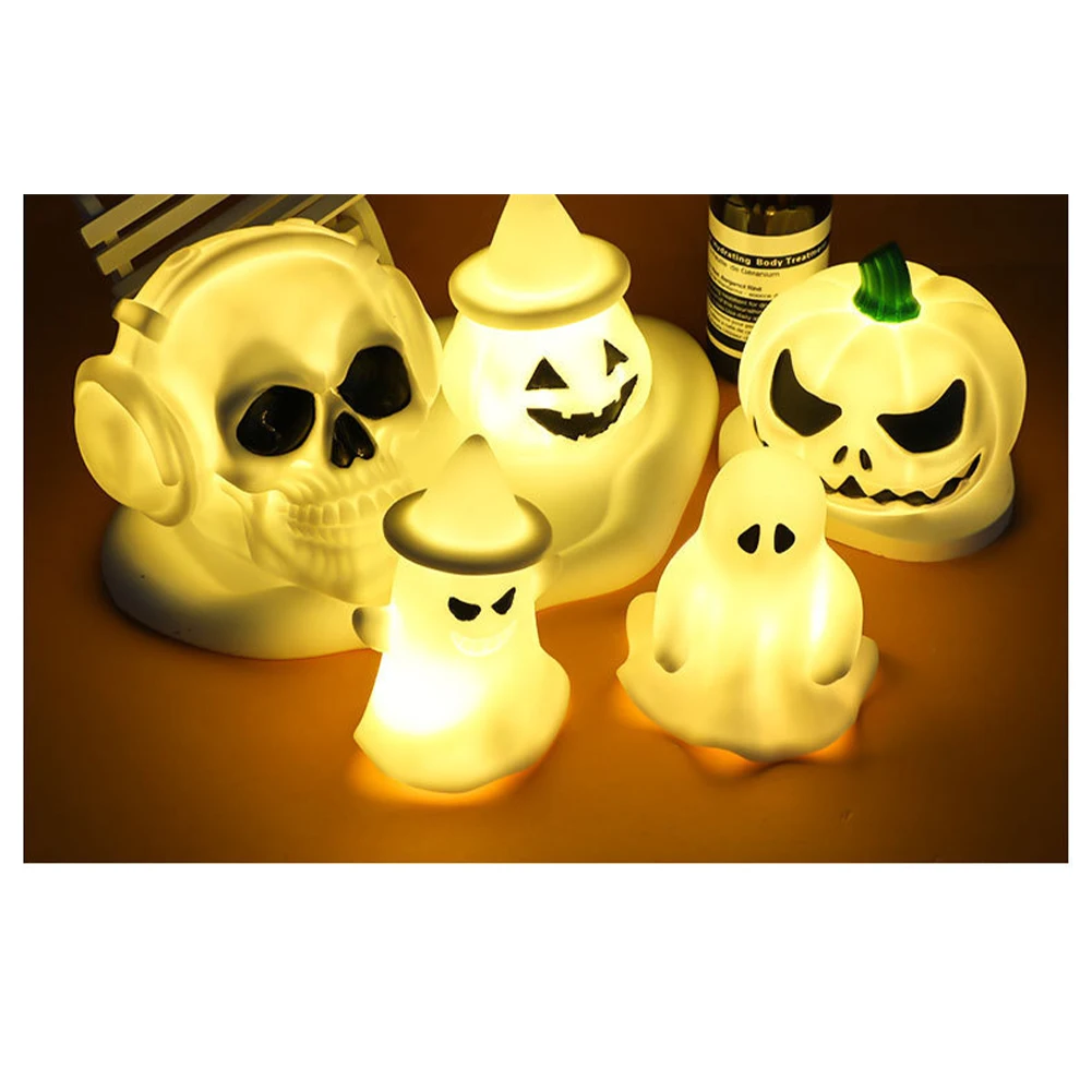 Lumières fantômes à LED pour décoration d'Halloween, lampe Aliments Shoe, éclairage de vacances, accessoires de pendentif de fête, lumières décoratives, 2 pièces