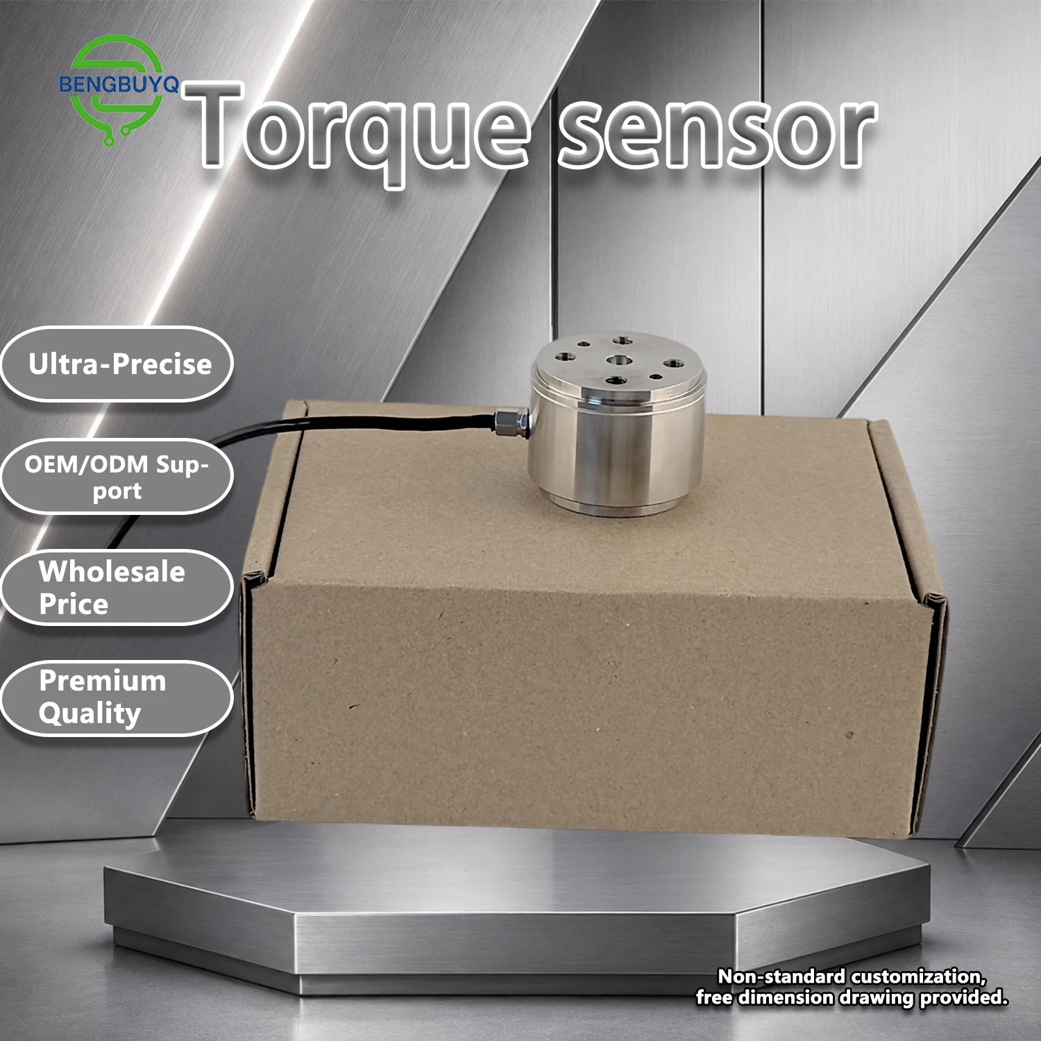 BENGBUZZYQ High Precision Static Torque Sensor 0.5-10N.m Flange Reaction Torque Transducer for Bolt Tightening Test Weighing