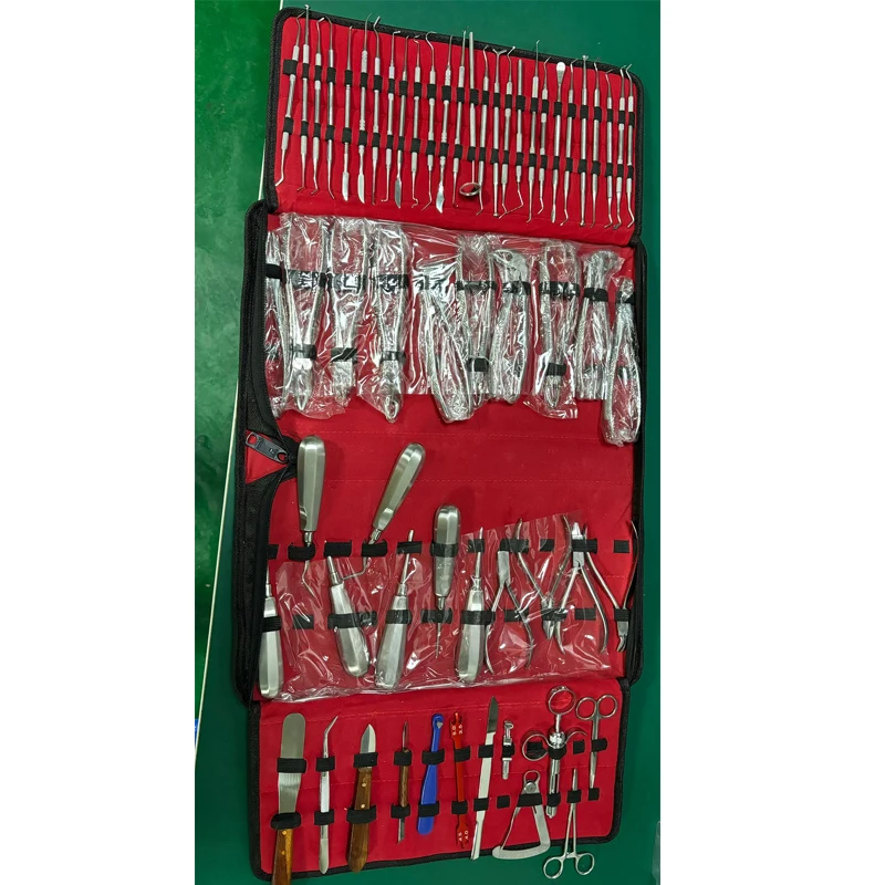 Oral Dental Surgery Extracting Elevators Forceps Stainless Steel Kit Set 61 PCS