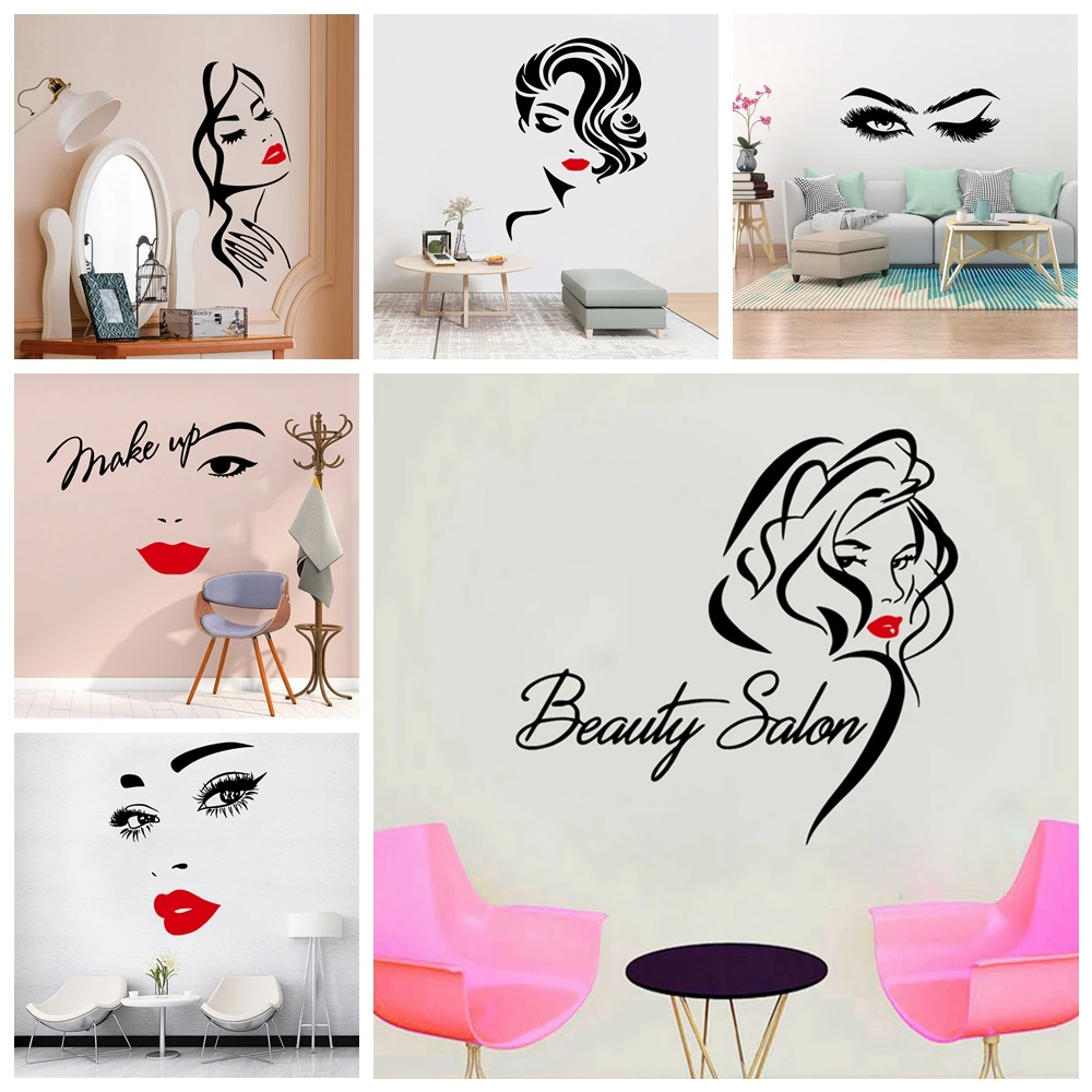 1 pc amazing salon dressed waterproof Wall Sticker Pvc Stickers Art Paper For home Bedroom Background